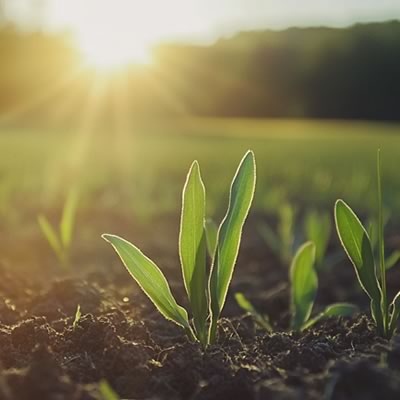 Crops growing in a field